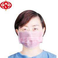 Non-woven face mask manufacture cheap price mouth-muffle 3-ply disposable face mask pink face mask